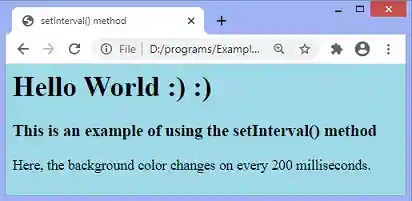 JavaScript setInterval() method