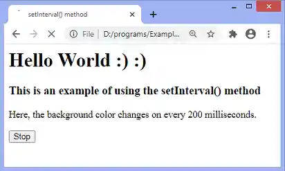JavaScript setInterval() method