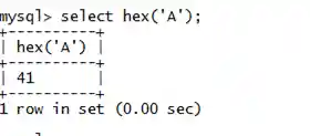 MySQL String HEX() Function