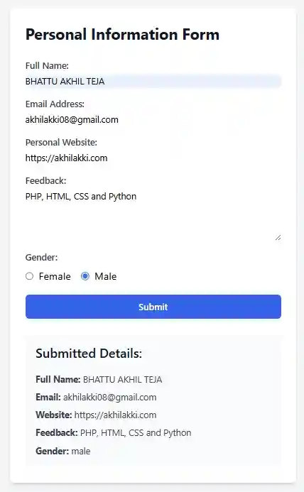 php form