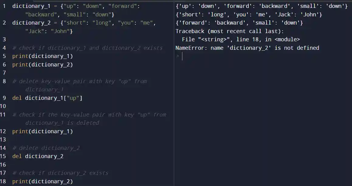 Python del Statement
