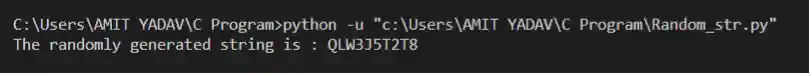 Python Program to generate a Random String