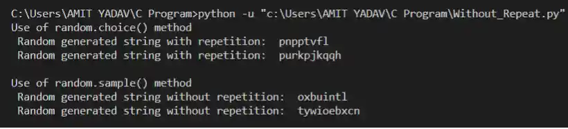 Python Program to generate a Random String