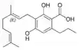 Chemical structure of cannabigerovarinic acid A.