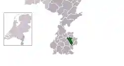Highlighted position of Heerlen in a municipal map of Limburg