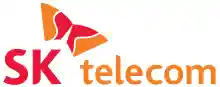 The words 'SK telecom' written in orange, with a simple image of a butterfly above it.