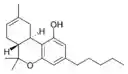 Chemical structure of Δ8-tetrahydrocannabinol.