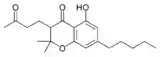 Chemical structure of cannabichromanone.