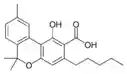 Chemical structure of cannabinolic acid A.
