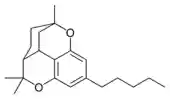 Chemical structure of a CBT-type cannabinoid.