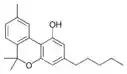 Chemical structure of cannabinol.