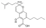 Chemical structure of cannabichromenic acid A.