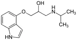 Skeletal formula of pindolol