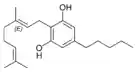 Chemical structure of cannabigerol.