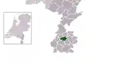 Highlighted position of Nuth in a municipal map of Limburg