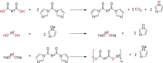Polyester formation via reactive reagent.svg