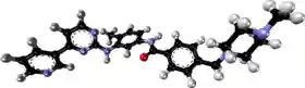 Ball-and-stick model of the imatinib molecule