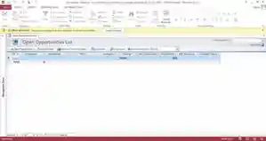 Microsoft Office Access 2013 running on Windows 8