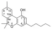 Chemical structure of a CBN-type cannabinoid.