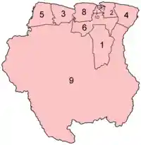 Districts of Suriname