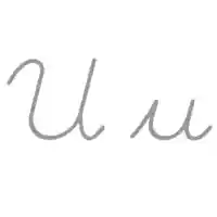 Writing cursive forms of U
