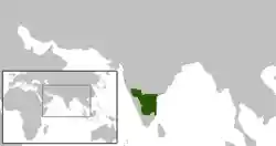 Pallava territories during Narasimhavarman I c. 645. This includes the Chalukya territories occupied by the Pallavas.