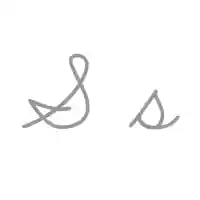 S in the forms of cursive writing