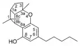 Chemical structure of a CBL-type cannabinoid.