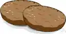 cake - small flat mass of chopped food