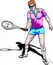 bat - a small racket with a long handle used for playing squash