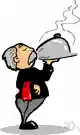 server - a person whose occupation is to serve at table (as in a restaurant)