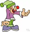 buffoon - a person who amuses others by ridiculous behavior