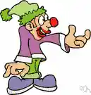 goof - a person who amuses others by ridiculous behavior