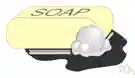 cake - a block of solid substance (such as soap or wax)
