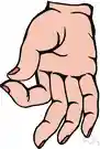 squeeze - squeeze tightly between the fingers