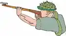 irregular - a member of an irregular armed force that fights a stronger force by sabotage and harassment