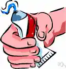 squeeze - the act of gripping and pressing firmly