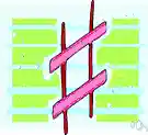 sharp - a musical notation indicating one half step higher than the note named