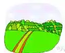 trail - a path or track roughly blazed through wild or hilly country