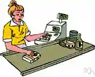 counter - table consisting of a horizontal surface over which business is transacted