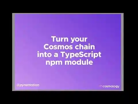 Turn your Cosmos SDK chain into a TypeScript npm module