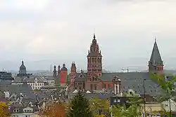 Mainz Old Town view from the citadel (November 2003)