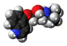 Space-filling model of the pindolol molecule