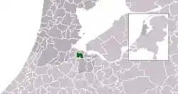 Highlighted position of Weesp in a municipal map of North Holland