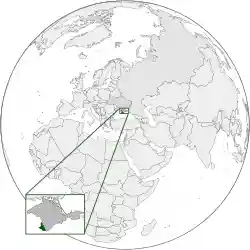 Orthographic projection of Sevastopol (in green)