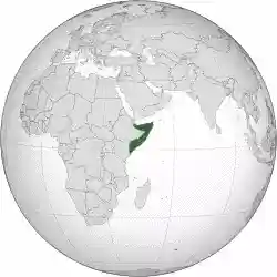 Area controlled by Somalia shown in dark green; claimed but uncontrolled Somaliland⁠ (a self-declared but unrecognized state internationally considered to be part of Somalia) shown in light green. n.b., zones of control are approximate at this time.