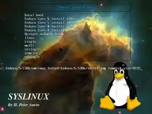 Screenshot of SYSLINUX