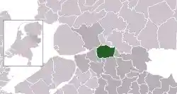 Highlighted position of Staphorst in a municipal map of Overijssel