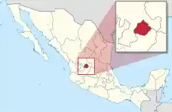 State of Aguascalientes within Mexico