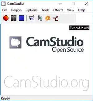 CamStudio v.2.7.4 (build r354) screenshot on Windows 10